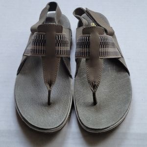 SOREL Out N About Plus Nubuck Leather Sandals Sage Womens Size 7.5